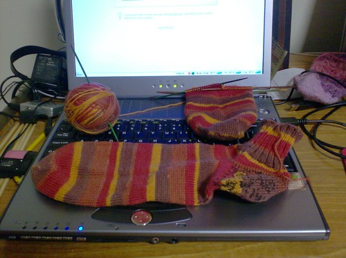 Pair of handknit men's socks