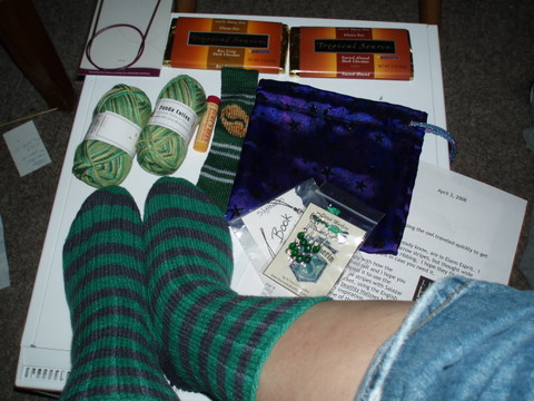 Socks and a wonderful package from Lisa!