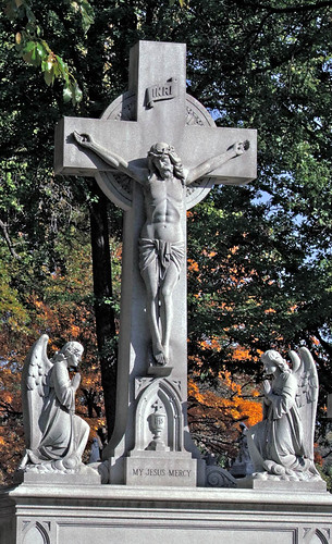 Calvary Roman Catholic Cemetery, in Saint Louis, Missouri, USA - crucifix monument, .jpg