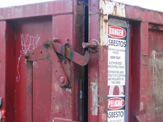 Asbestos Dumpster Open