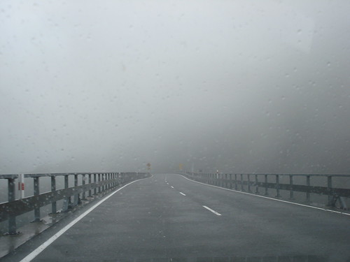 niebla en la carretera