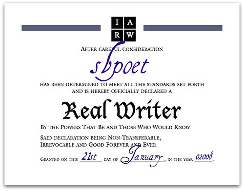 Real Writer Certificate
