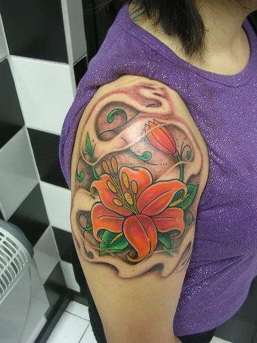 Tattoo design of a red flower picture