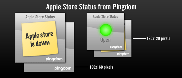 Apple store status banners from Pingdom