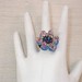 Frangipani Beaded Cocktail Ring: Exotic Tropical Colors