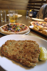 Pan-fried pork cutlet and House-made pepperoni pizza, Two, San Francisco