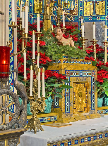 Cathedral Basilica of Saint Louis, in Saint Louis, Missouri, USA - Tabernacle in Blessed Sacrament Chapel, decorated for Christmas