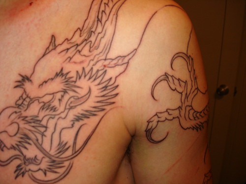 full sleeve dragon tattoo. Black amp; Gray Full Sleeve Dragon Tattoo by Steve Looney : Pacific Soul Tattoo