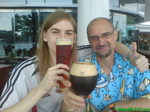 My dad and I at Brotzeit at Vivo city for my 22nd!