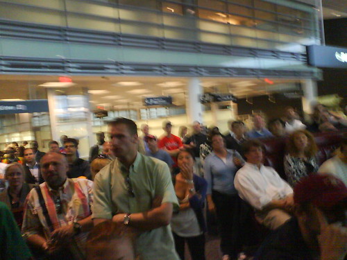 crowd at the boston airport