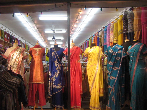 Saris in window display