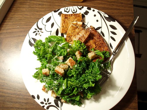 Broiled Tofu with Tuscan Kale Salad