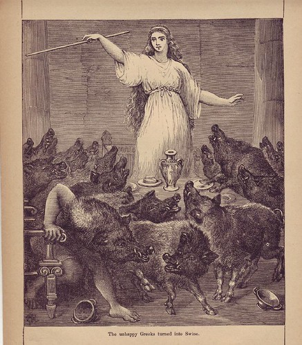 Circe, with Odysseus's sailors turned to swine