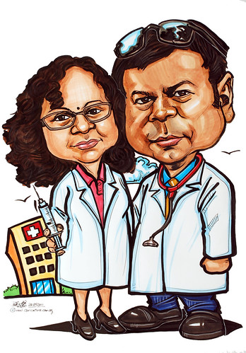 doctor caricatures in colour