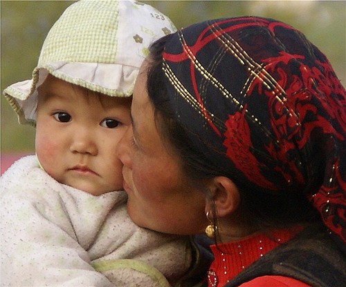 Kazakh mother and baby