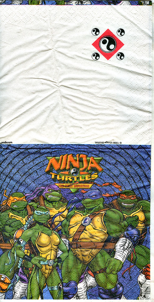 "Ninja Turtles: The Next Mutation" Paper Party Napkin by Unique..// style guide art by Mike Dooney (( 1998 ))