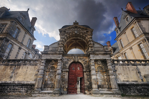 The Door to Fontainebleau Castle HDR
