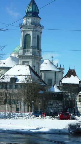 St. Urs Cathedral in Solothurn in snow