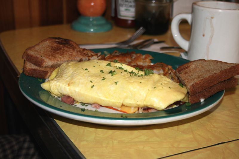 Ham and munster cheese omelet