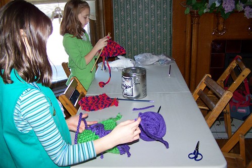 Girl Scouts knitting