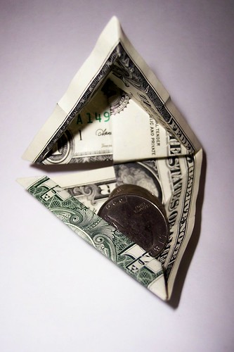 1 dollar bill pyramid. Triangular Pyramid Dollar Bill