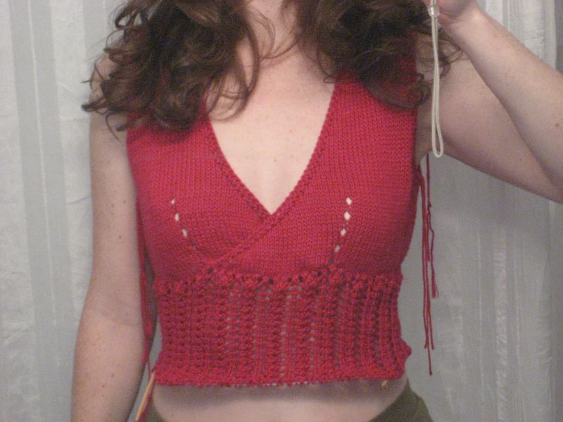Knitted camisole progress