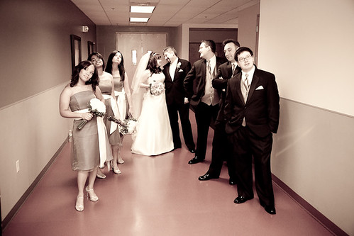 Black And White Wedding Party. Dramatic Black and White - The