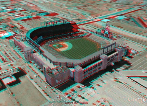 3D anaglyph Google Earth Coors Field-Camelot model