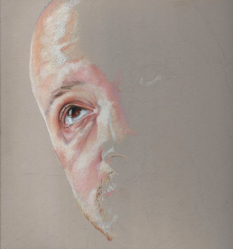 In progress scan of an as-yet untitled colored pencil drawing.