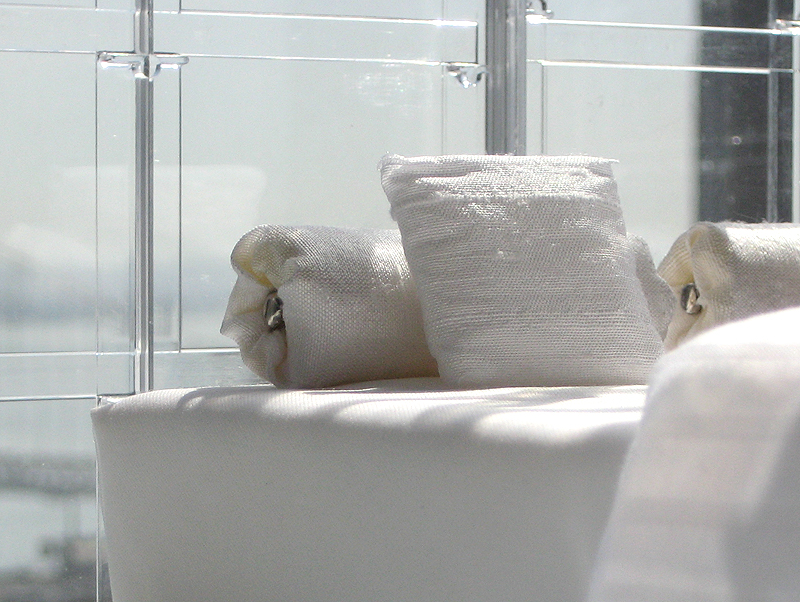 Detail of Miniarc Bed No. 3: All White Luxury