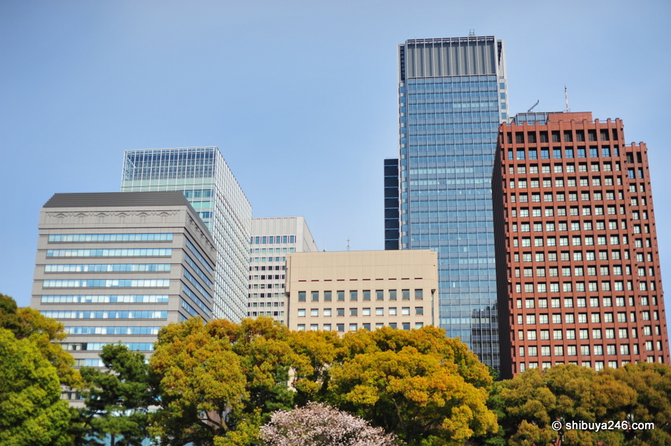 The skyline looking back to Tokyo Station. Who can spot Shin Maru Building?