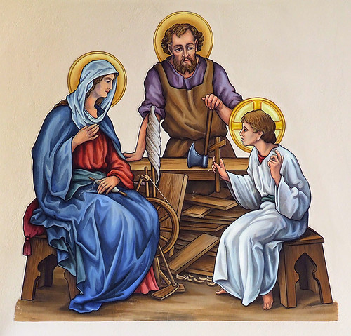 Saint Joseph Roman Catholic Church, in Zell, Missouri, USA - painting of the Holy Family