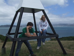 Posing on the top of Somes island