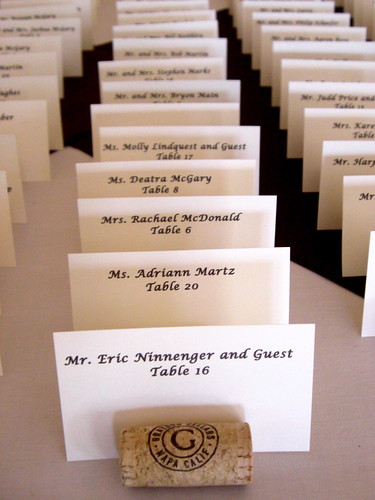Wedding Place Cards Wine Cork Made to go with the venue which was a rustic 