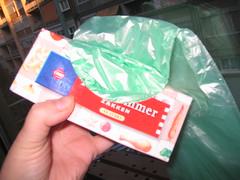 Plastic bags used for protection of the block
