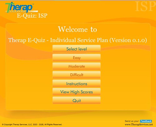 Screenshot of Therap E-Quiz:ISP Page