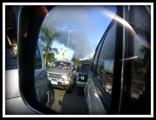Mandaue fire as seen from my rear view mirror