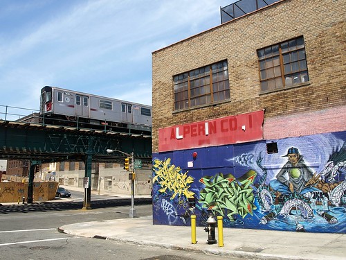 new york city subway graffiti. Graffiti Mural with Subway