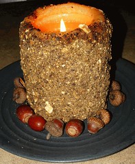 Grubby Candle With Acorns