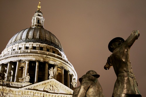 St Paul's & Firefighters at Night