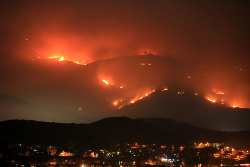 Mt. San Miguel continues to burn.  San Diego wildfires.