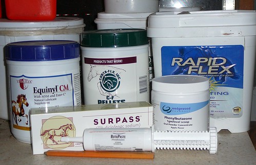 Horse meds- bute, joint supplements, surpass