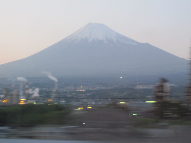 Mont Fuji viewed from the speeding Shinkansen