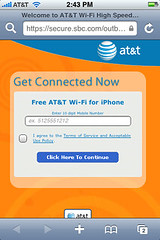 AT&T Wi-Fi iPhone Login Page