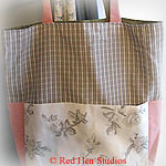 Girly-girl CLEARANCE<p>Pink, White and Gray Extra Large Knitting Tote or Diaper Bag