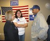 Kristen, Genevieve and supporter at IOWA CAUCUS RESULTS Watch Party in Phoenix AZ