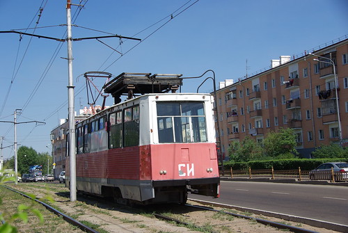 Ulan-Ude tram 71-605 overhead wiring control SI ©  trolleway