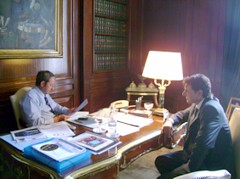 Julio Cobos -Vicepresidente de la Nación- recibió en su despacho al Int. Edson Franco