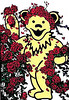 Grateful Dead dancing bear and roses