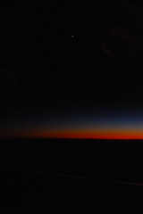 Sunset over California from a plane